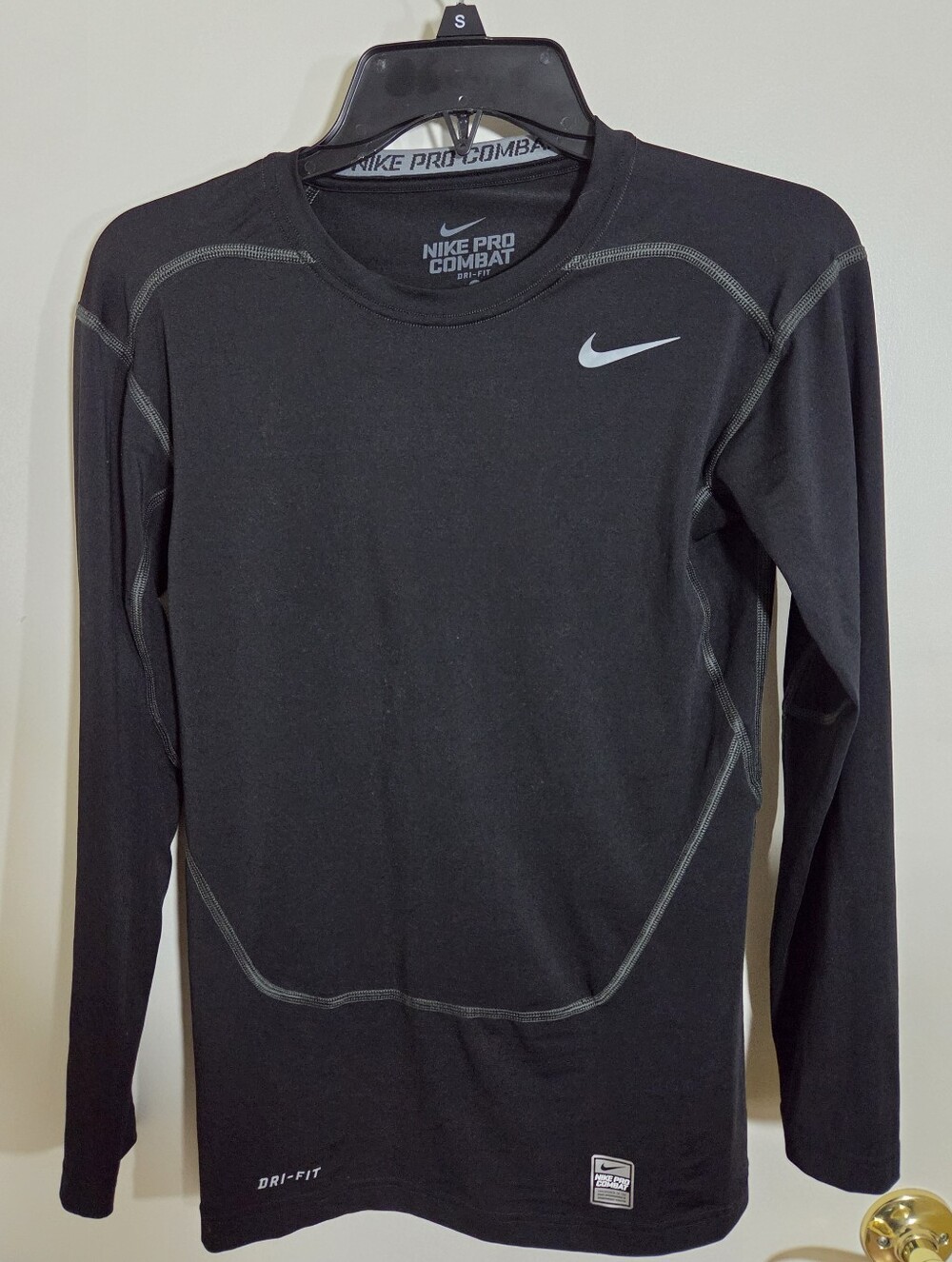 Nike Black Long-Sleeve Pro Combat Dri-FIT Training Shirt